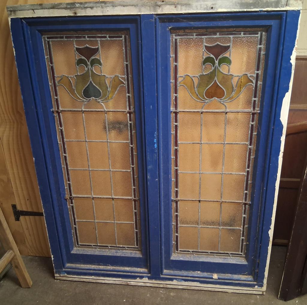 <p>Original Stainglass window</p><p>115cm wide x 145cm high</p>